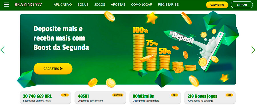 deposite bonus Brazino 777